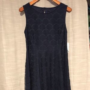 Navy blue lace overlay dress Jessica Simpson sz 14